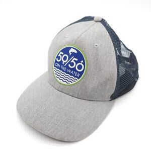 Orvis Fiahing 50/50‎ On The Water Snapback Mesh Baseball Hat Outdoor Cap Gray